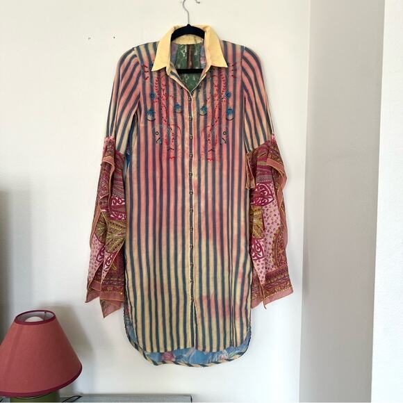 Aratta Silent Journey Beatriz Mixed Print Tunic Blouse - Picture 2 of 10